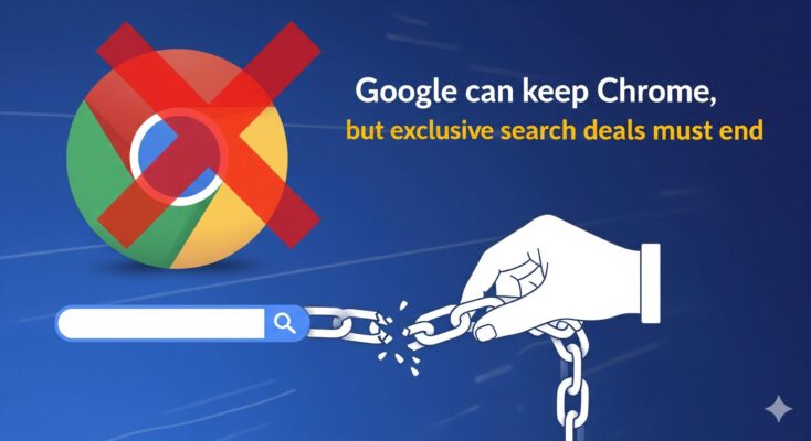 Google vẫn giữ Chrome, nhưng các thỏa thuận tìm kiếm độc quyền phải chấm dứt