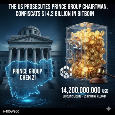 The US has just prosecuted Mr. Chen Zi, Chairman of Prince Group (Cambodia) and confiscated bitcoins worth more than 14.2 billion USD, the most in the history of this country