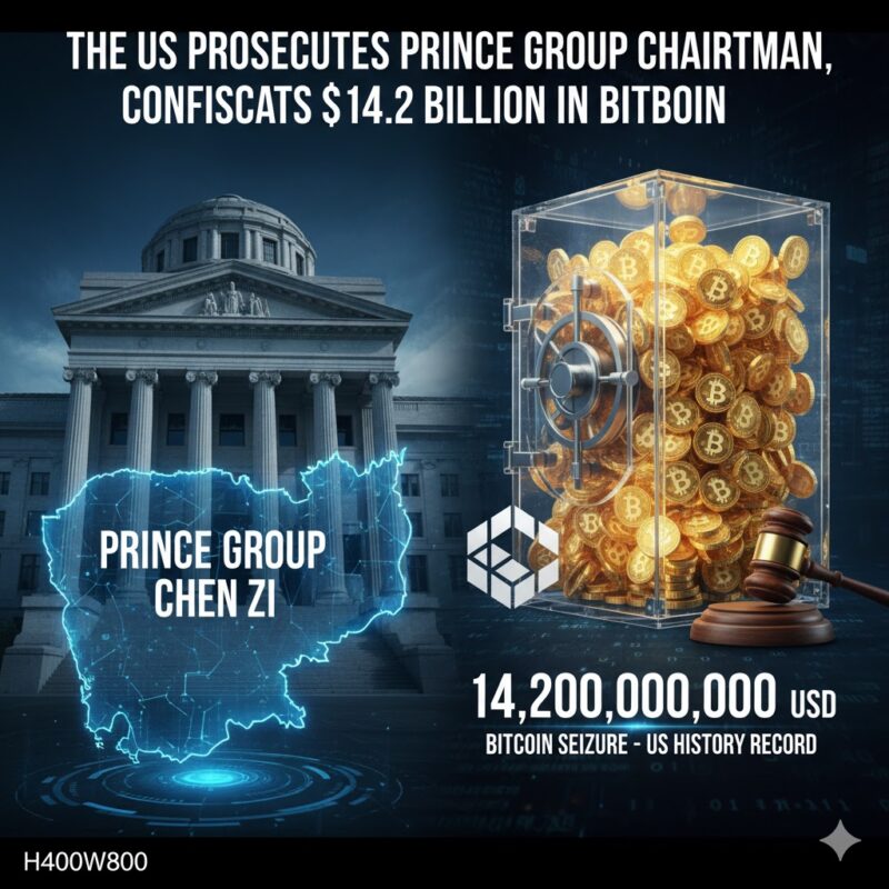 The US has just prosecuted Mr. Chen Zi, Chairman of Prince Group (Cambodia) and confiscated bitcoins worth more than 14.2 billion USD, the most in the history of this country